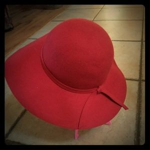 Red Wide Brim Chico's Hat